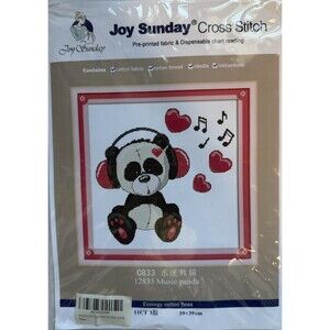 Cross Stitch kit Music Panda 39x39 cm embroidery JOY SUNDAY craft
